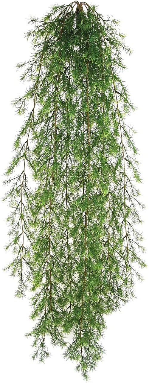 46" Hanging Sprengeri Ivy Vine Bush with Lifelike Real Touch Green Fronds | UV Resistant | Indoor/Outdoor Use | Faux Greenery | Patio & Garden | Home & Office Decor, Floral Home by Artificial Flowers